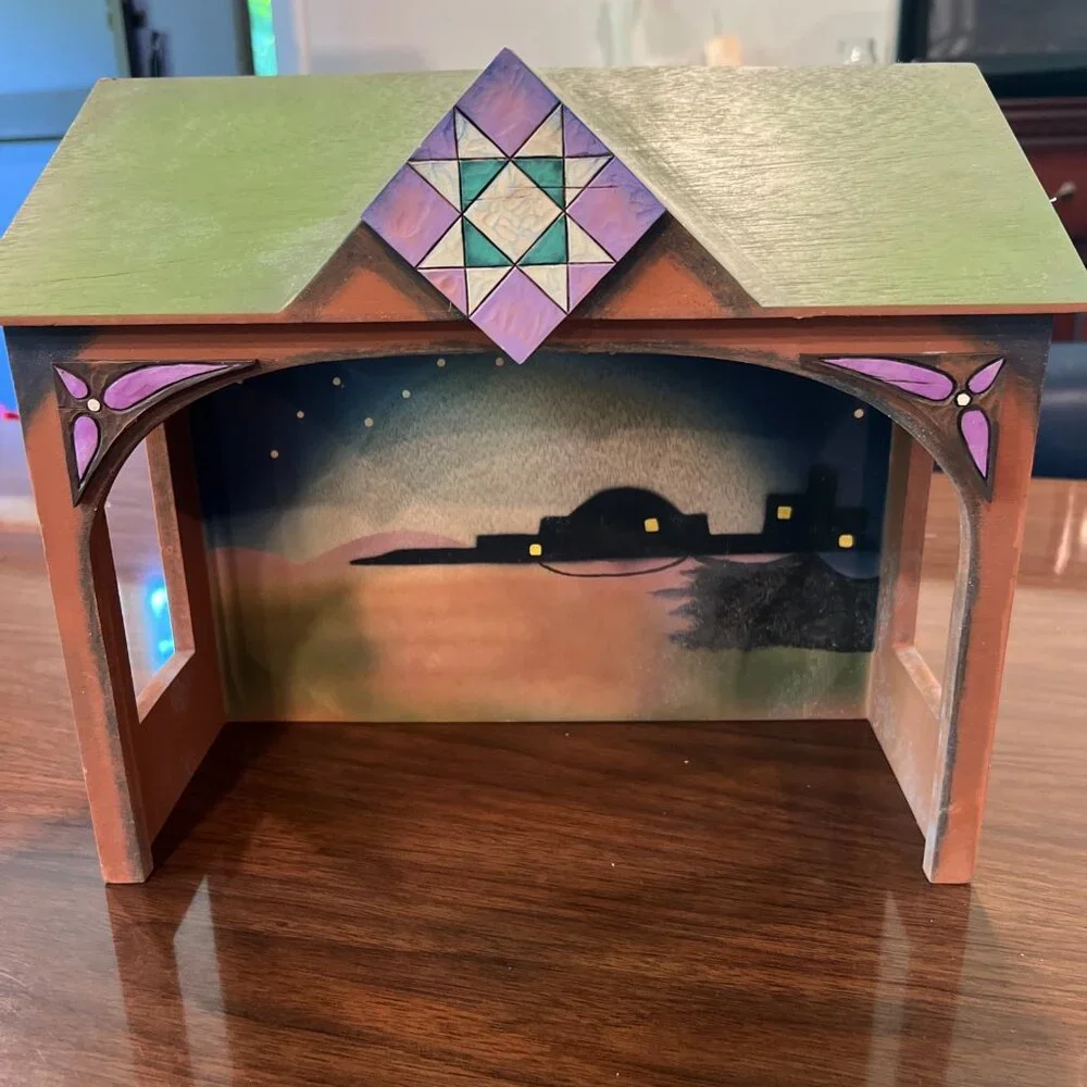 Jim Shore Heartwood Creek 2007 nativity creche manger wooden patchwork quilt - Picture 12 of 12